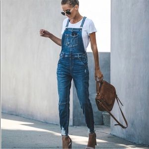 Vici Strauss Distressed Pocketed Overalls